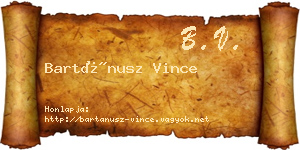 Bartánusz Vince névjegykártya